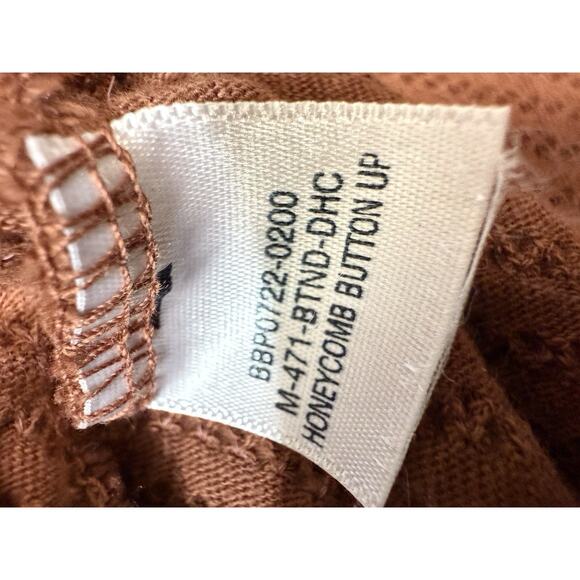 Big Bud Press Pantry Honeycomb Button Up 6XL Brown Textured Short Sleeve Shirt - Picture 9 of 11